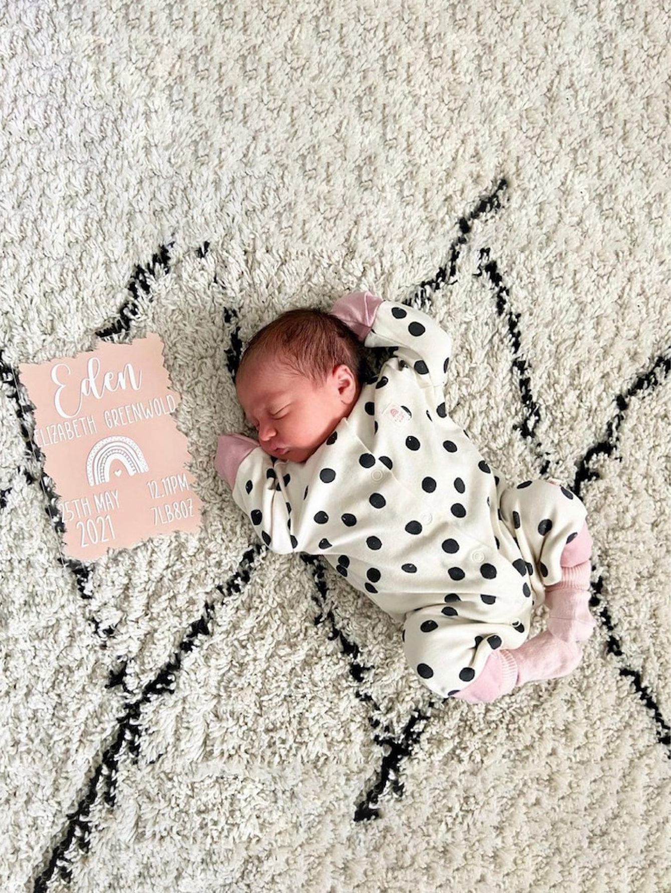 Baby Born Acrylic Sign, Baby Welcome Sign